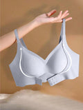 1 pieza sujetador inalambrico sin costuras con cierre delantero para mujeres con busto pequeno, con soporte de elevacion y de hueso lateral
