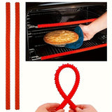 4pcs Protectores de Rejilla de Horno de Silicona - Tiras de Aislamiento Térmico Ajustables, Protectores de Seguridad Anti-Escaldaduras para Uso en Cocina