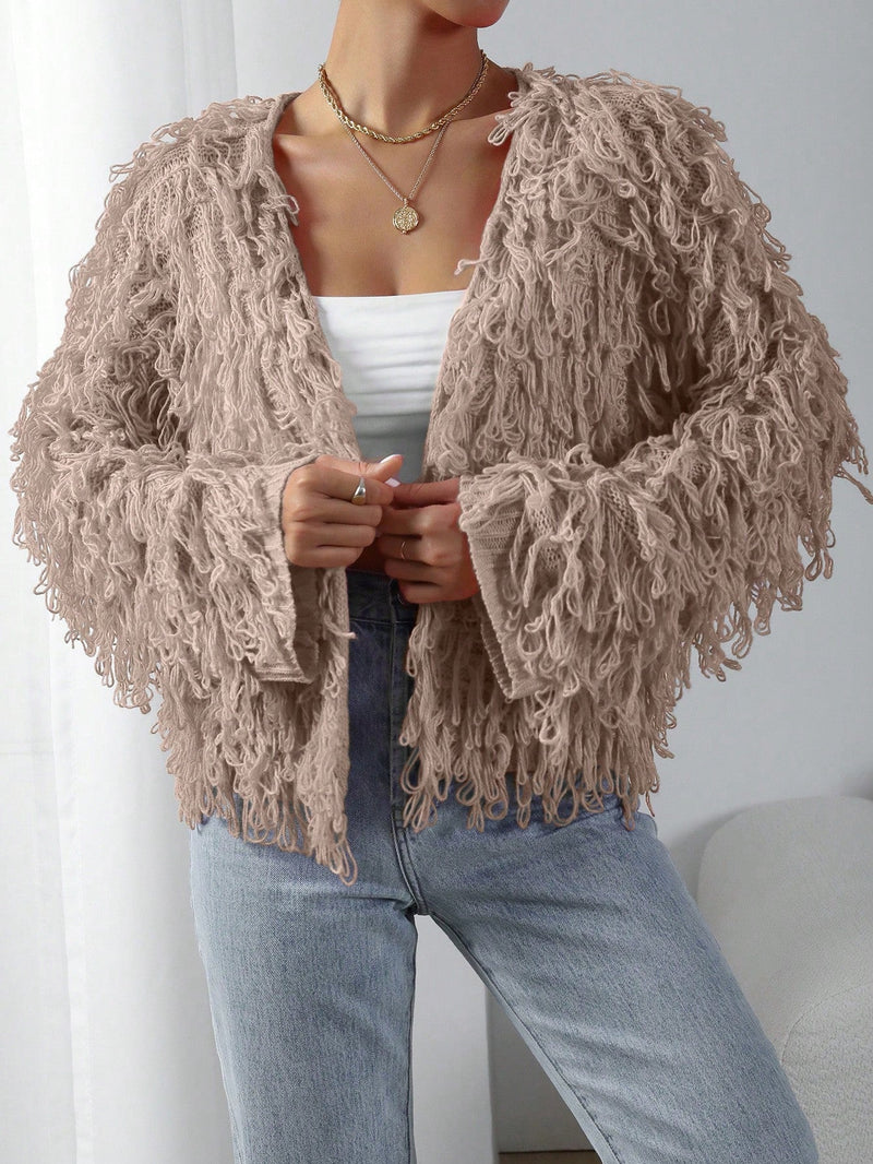 Allurite cardigan casual y elegante de punto con lazo para mujer