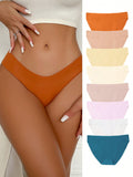 8 piezas/conjunto de calzones elasticos de unicolor, comodos y transpirables para mujer