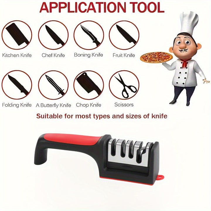 Afila Cuchillos de 4 Etapas Profesional Piedra de Afilado para Cocina Herramienta Cerámica y Diamante de Tungsteno