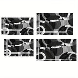 Alfombra de área geométrica abstracta moderna - Antideslizante, lavable a máquina, fibra de poliéster, diseño en blanco y negro para sala de estar, dormitorio, cocina y más, alfombras para sala de estar