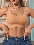 1 pieza sujetador sin costuras de unicolor para mujer