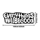 Todo estará bien Alfombra de área de felpa - Poliéster, solo lavado a mano, suave de 8 mm de grosor, respaldo antideslizante, ideal para dormitorio, entrada, habitación - Alfombra de decoración para el hogar esponjosa, blanco y negro