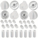 8 perillas de control de plástico con 24 adaptadores de eje, reemplazo universal para horno/estufa/estufa - Amplia compatibilidad