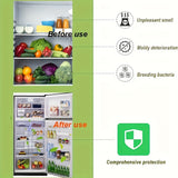 Desodorante de carbón activado natural y sin fragancia - Contenedor rectangular de plástico con tapa plegable, perfecto para congeladores, refrigeradores, cajas de almuerzo y más - Reutilizable, sellado en vacío, eliminación de olores | Estética moderna