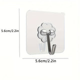 10 ganchos adhesivos de alta resistencia, juego de ganchos de metal de montaje en pared a prueba de agua, organizador de moda sin taladrar para baño, cocina y almacenamiento en el hogar.