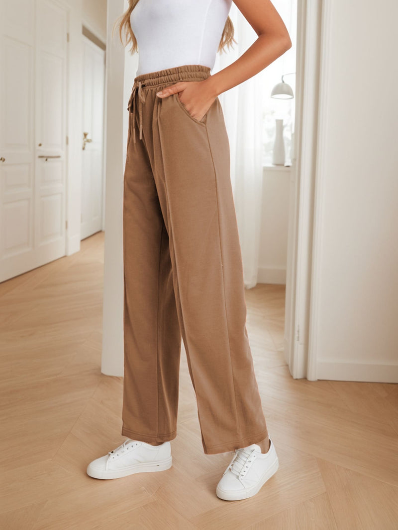 Pantalones anchos de mujer con cordon y multicolor - pantalones holgados con estilo y comodos