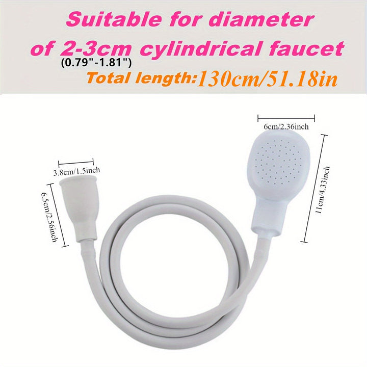 1 pieza de grifo de lavabo portátil con cabeza de ducha y boquilla multifunción - Instalación y operación fáciles, diseño de liberación rápida/enganche giratorio para lavar el pelo, bañar gatos y perros, uso en el hogar y al aire libre, material ABS dura
