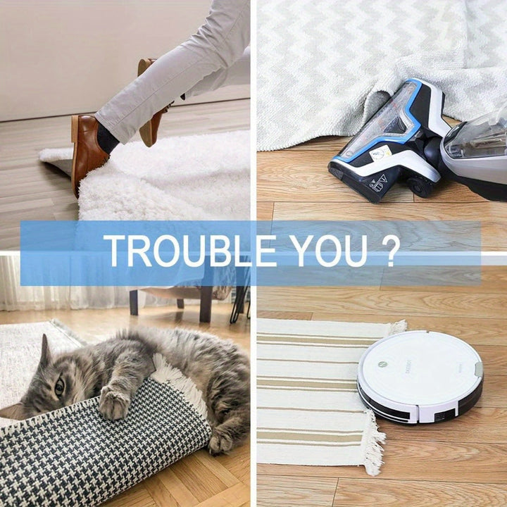 10/20/40/60/100 piezas de sujetadores de alfombras premium antideslizantes - Adhesivos de doble cara, reutilizables, lavables y fáciles de usar para suelos de madera dura y azulejos - Uso interior, mantén las alfombras planas y seguras