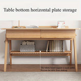 Escritorio moderno de madera con cajones, mesa de estudio multiusos, estación de trabajo para computadora, escritorio de escritura, estante de almacenamiento para oficina en casa, montaje en el piso, diseño de estante en capas