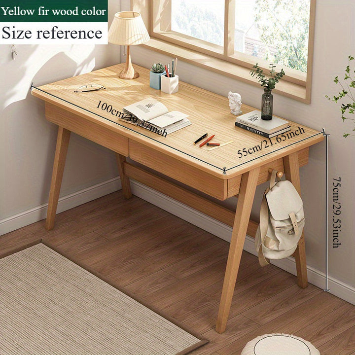 Escritorio moderno de madera con cajones, mesa de estudio multiusos, estación de trabajo para computadora, escritorio de escritura, estante de almacenamiento para oficina en casa, montaje en el piso, diseño de estante en capas