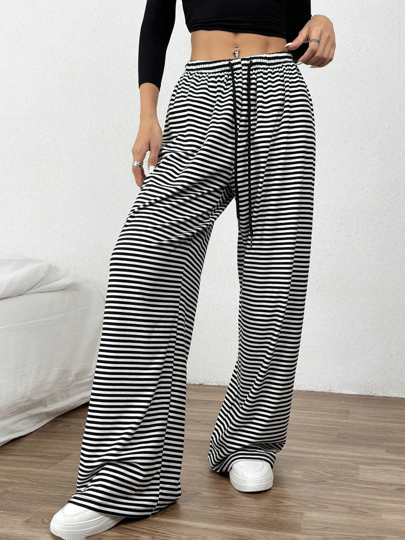 Ezwear pantalones de pijama con estampado de rayas para mujer, comodos y versatiles, para otono/invierno