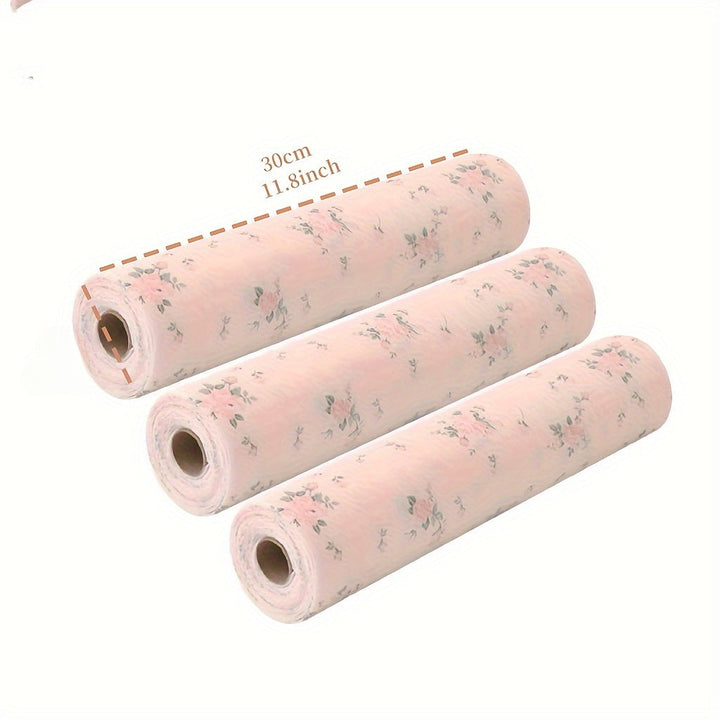 3 rollos de forros de cajones hechos de material PET para armarios de cocina, almohadillas a prueba de humedad y aceite, accesorios para cajones de armarios, artículos de almacenamiento para el hogar, decoración del hogar, decoración de habitaciones.