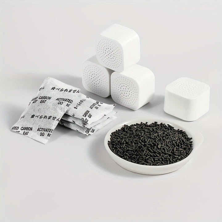 2/4 piezas de bolsas de purificación del aire con carbón activado - Desodorante para refrigerador, inhibidor de moho y bacterias, reutilizable y paquetes de carbón para el hogar y el coche (absorción de olores fuertes y control de humedad), control de mo