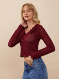 Westfade sueter de cardigan con aplicacion de rosas