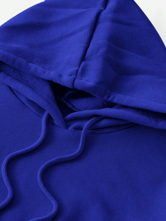 Cottnline sudadera con capucha de algodon con bolsillo canguro, hombros caidos y cordon ajustable