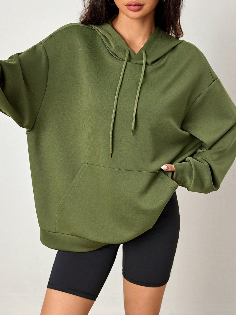 Moosta sudadera con capucha de cordon liso para mujer, informal para otono/invierno