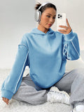 Moosta sudadera con capucha de manga larga y diseno simple para el ocio diario de las mujeres