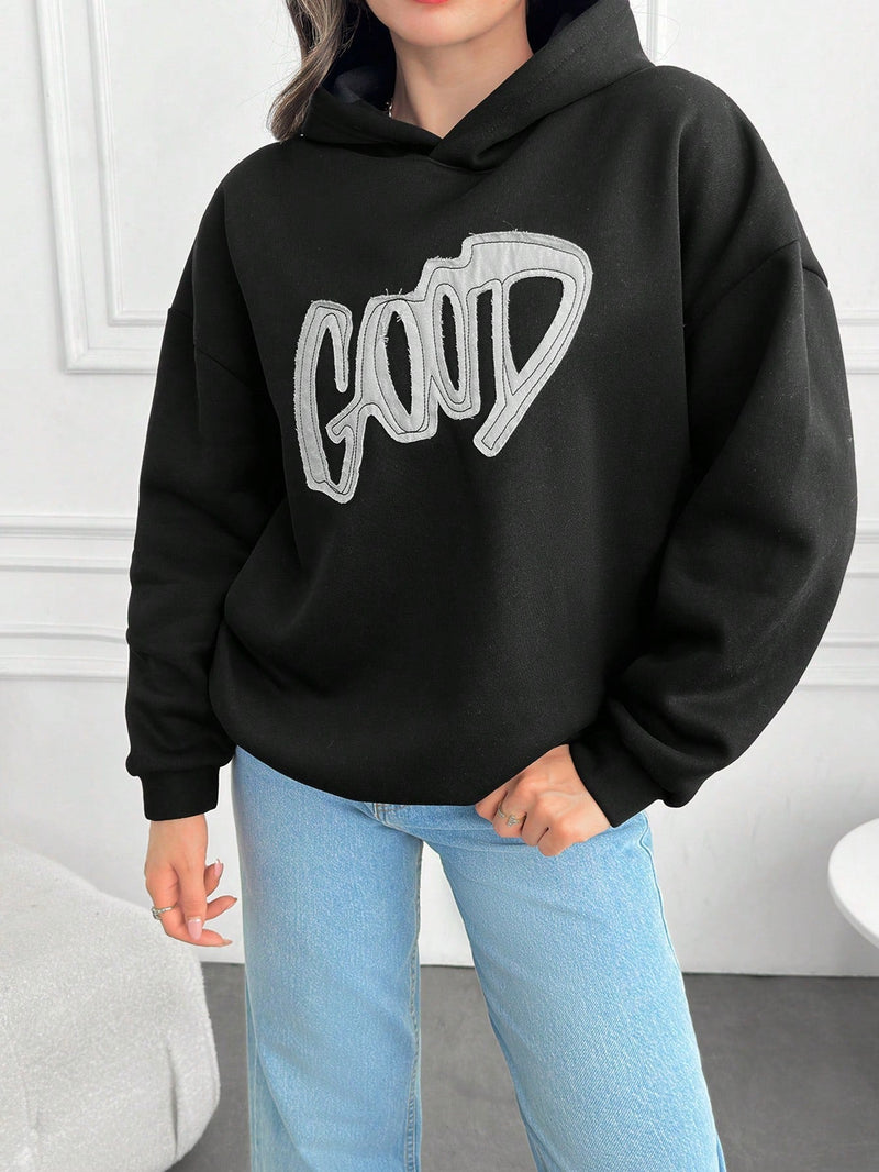 Cottnline sudaderas holgadas con bordado "good" para mujeres