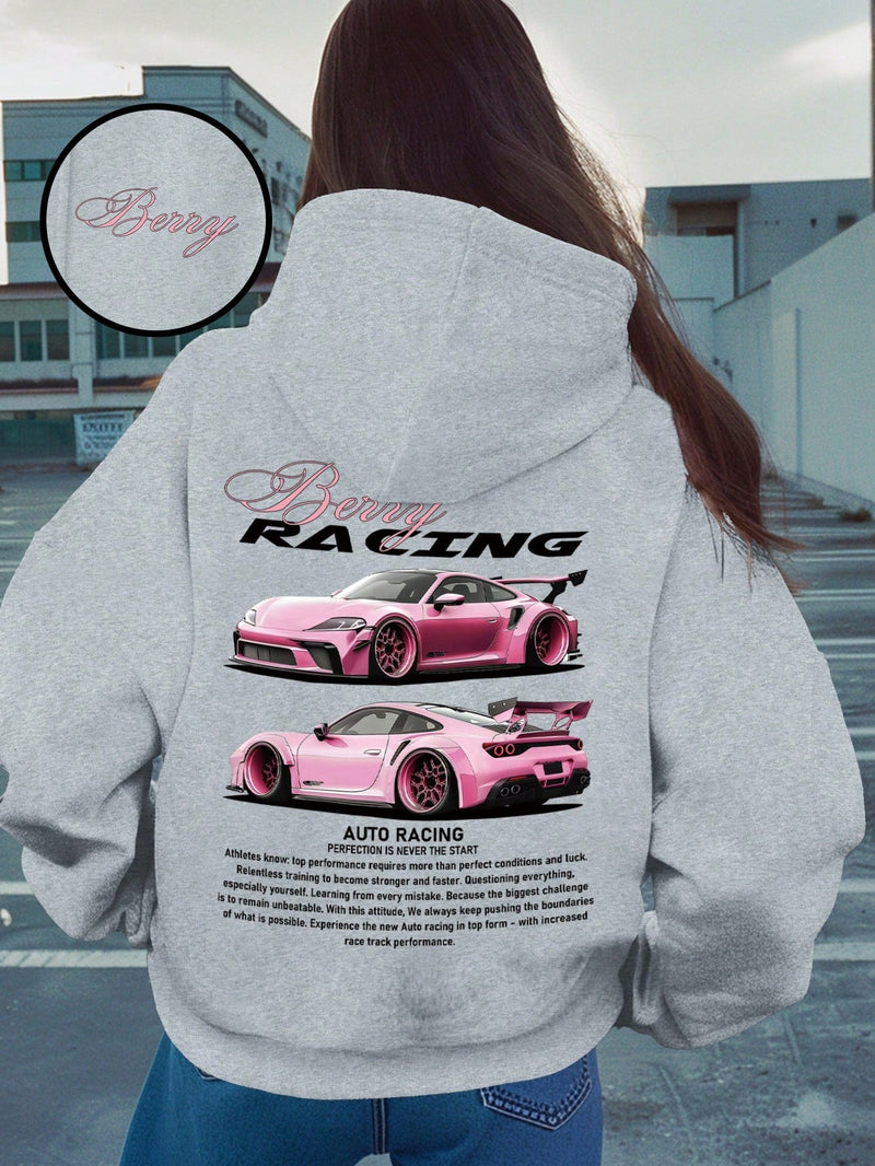 Camiseta informal con estampado, sudadera suelta con capucha, regalo para entusiastas de los autos, camiseta a juego con tematica de autos