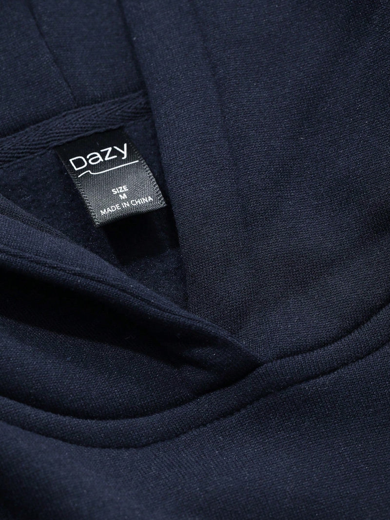 Dazy sudadera con capucha de manga larga y hombros caidos, de corte suelto y estilo casual con estampado de mariposas, para otono