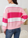 1 pieza cardigan de punto de manga larga con de color rosa, casual y elegante, para ninas, otono