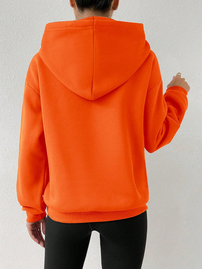 Moosta sudadera holgada de manga larga con capucha, estampado de "women over thinking", estilo casual, para otono/invierno