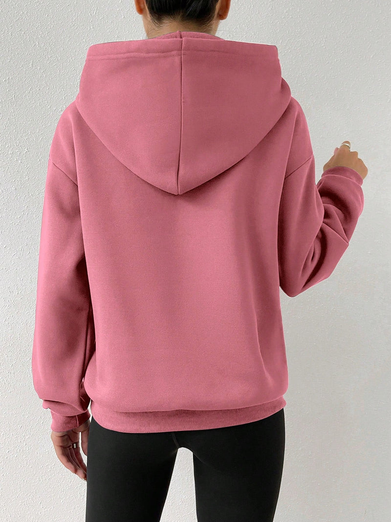 Moosta sudadera holgada de manga larga con capucha, estampado de "women over thinking", estilo casual, para otono/invierno