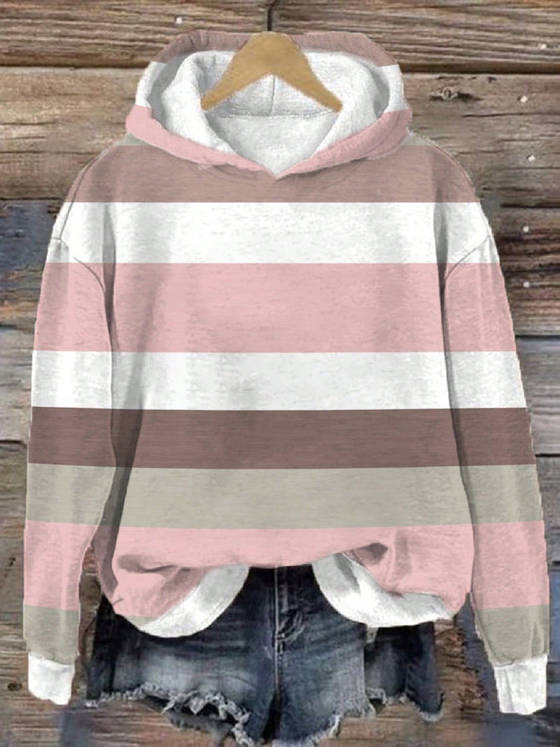 Lune sudadera con capucha de estampado floral vintage todo sobre en estilo minimalista casual, adecuada para otono/invierno