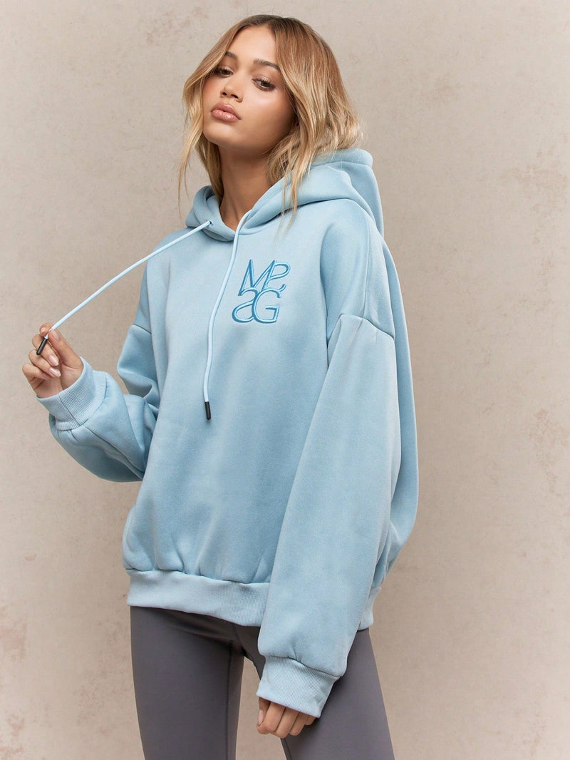 Missguided sudadera con capucha con cordones y logotipo bordado