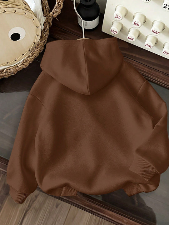 Attitoon sudadera holgada de capucha con estampado grafico de nueva york brooklyn, de ajuste suelto y gruesa, adecuada para otono/invierno, de estilo casual y sencillo para mujer