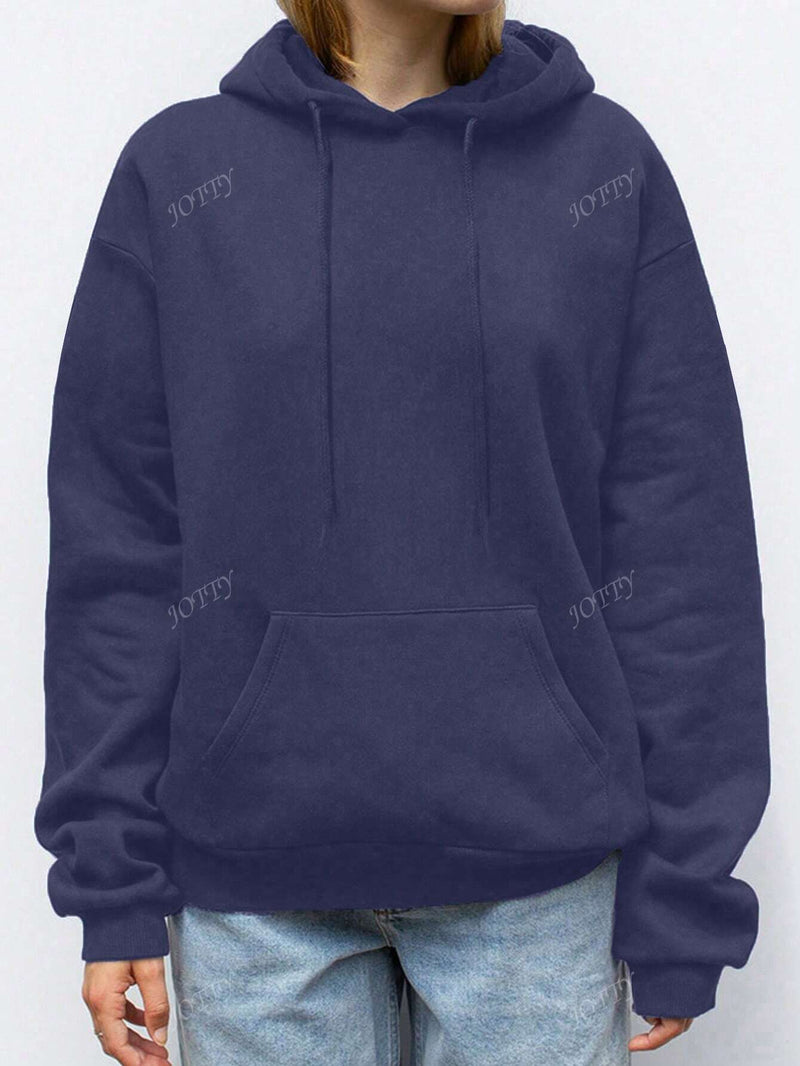 Sudadera con capucha casual de mujer con emblema grafico california y eslogan, azul, para otono/invierno