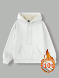 Ezwear sudadera holgada casual de cuello alto con media cremallera, estampado de la letra california, color blanco, con cordon ajustable, esponjosa y gruesa, apropiada para otono/invierno