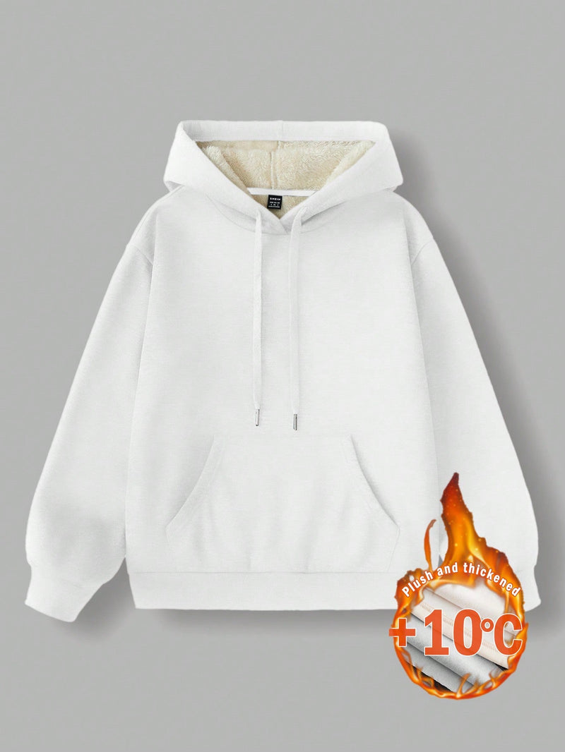 Ezwear sudadera holgada casual de cuello alto con media cremallera, estampado de la letra california, color blanco, con cordon ajustable, esponjosa y gruesa, apropiada para otono/invierno