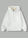 Ezwear sudadera holgada casual de cuello alto con media cremallera, estampado de la letra california, color blanco, con cordon ajustable, esponjosa y gruesa, apropiada para otono/invierno