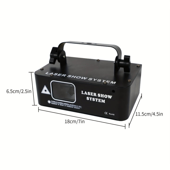 1pc YSH 500mW Proyector de haz láser RGB, luces de fiesta de discoteca activadas por sonido con controlador DMX, lámpara de animación desmontable para techo para nightclub, bar, boda, karaoke, decoración de Halloween, Navidad - Control de botón, 110-130V