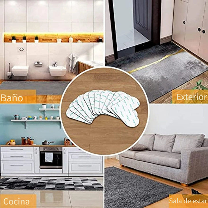 12 Pinzas Para Alfombras, Doble Cara Antideslizante Para Alfombras, Cinta Adhesiva Para Alfombras, Alfombra Lavable, Cinta Para Alfombras, Pinza Lateral De Esquina Para Suelos De Madera Dura Y Azulejos