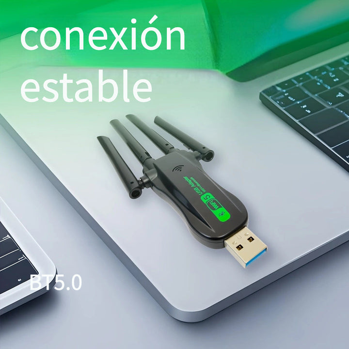 Adaptador inalámbrico dual banda Vszapower con doble modo (BT/WIFI) y alimentación por USB para PC, portátil, tableta - Conecta auriculares inalámbricos, altavoces, teclados, ratones y más, compatible con Windows, Mac, Android, conectividad de tableta, d