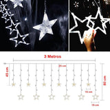 Extensión Luces Led Estrella X3 Metros Luz Navidad Blanco C2023