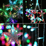 Extensión Luces Led Estrella X3 Metros Luz Navidad Multicolor RF 2092
