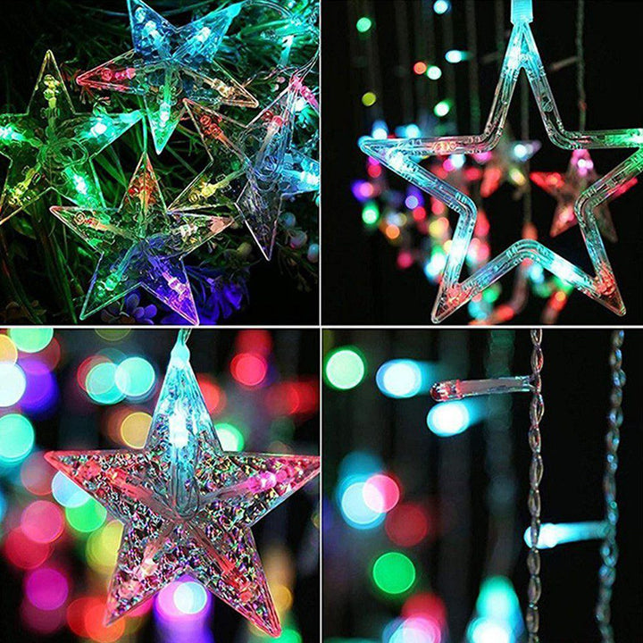 Extensión Luces Led Estrella X3 Metros Luz Navidad Multicolor RF 2092