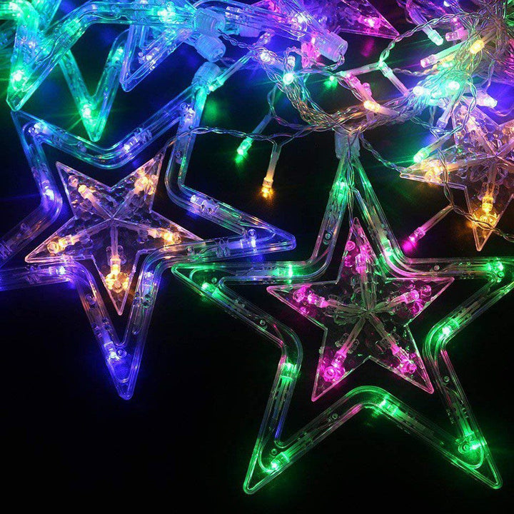 Extensión Luces Led Estrella X3 Metros Luz Navidad Multicolor RF 2092