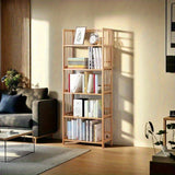 1 estante de bambú de 4 a 6 piezas - Fácil montaje, 3 tamaños disponibles, 4 o 5 niveles, caja de almacenamiento multifuncional, adecuada para hogar, oficina, sala de estudio y sala de estar - No requiere carga, estante amarillo