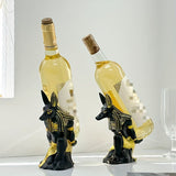 1/2pcs Soporte de Vino Anubis Dios del Perro, Base para Juegos Artesanal, Decoración Creativa en Resina con Tema Egipcio, Adorno de Escritorio
