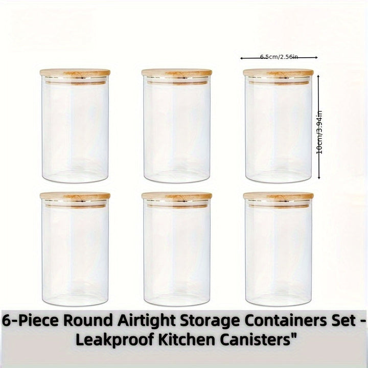 Juego de 6 Tarros de Vidrio con Sello, Frascos para Especias, Recipientes Redondos Vacíos, Tarritos Gruesos, Ideales para Condimentos, Café en Grano, Té y Hierbas
