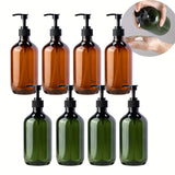 Juego de 4 dispensadores de jabón de 500 ml, botellas para loción, dispensador de jabón para baño, botellas vacías rellenables para champú, gel de ducha y acondicionador, accesorios para baño