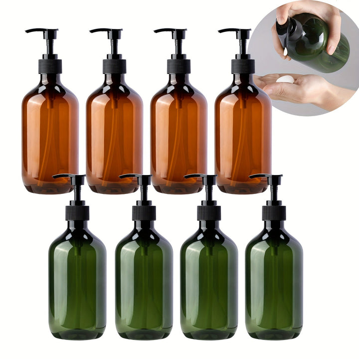 Juego de 4 dispensadores de jabón de 500 ml, botellas para loción, dispensador de jabón para baño, botellas vacías rellenables para champú, gel de ducha y acondicionador, accesorios para baño