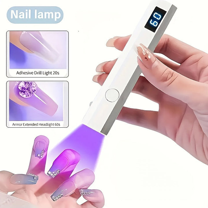 1pc Mini USB LED Lámpara Secadora de Uñas de Gel - Curado Rápido, Compacto, Portátil, Herramienta de Manicura de Eficiencia Energética para Esmalte de Gel - Perfecto para Uso Doméstico y de Salón - Batería Recargable de 180mAh, Carga USB, ≤36V