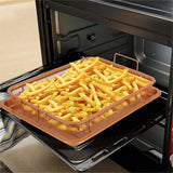 1 estuche de bandeja y sartén de acero inoxidable antiadherente para freidora de aire y horno - Herramientas de hornear duraderas, ideales para asar y lavar verduras, accesorios de cocina con función de rejilla de enfriamiento, accesorios de horno | Acab